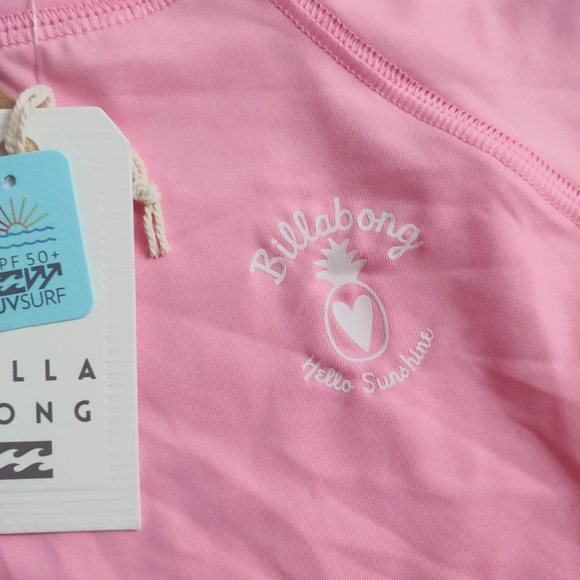 Billabong Pink Long Sleeve Rashguard NEW - Picture 2 of 7